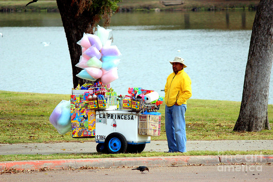 The Candy Man/Cotton Candy Cart Photograph by Kathy  White