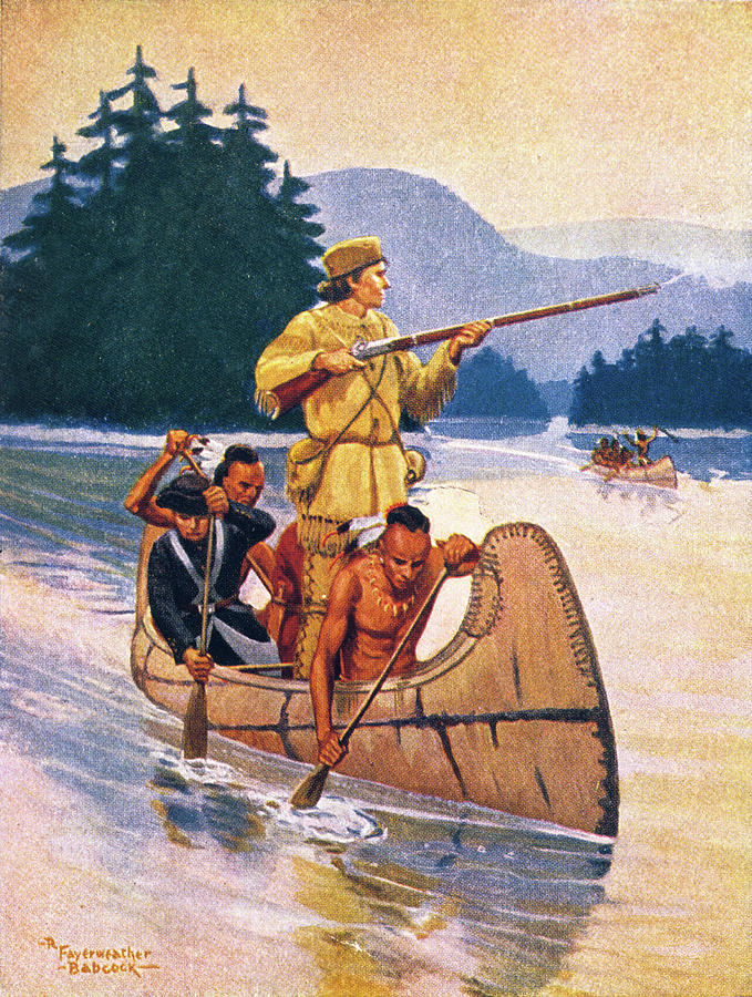 The Canoe Race By R F Babcock Shows Painting by Vintage Images The Canoe Race By R F Babcock Shows Painting by Vintage Images