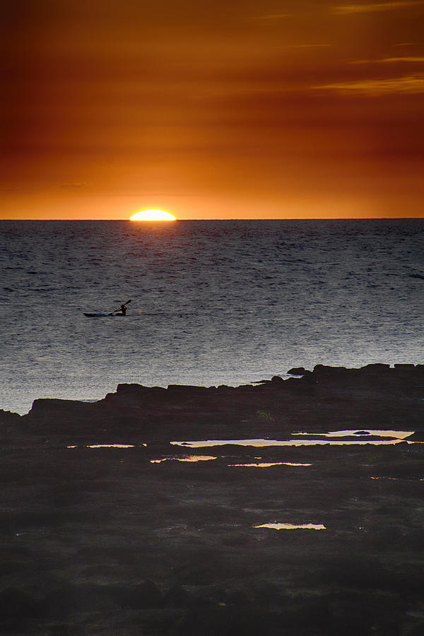 Sunset Photograph - The Canoeist V2 by Douglas Barnard