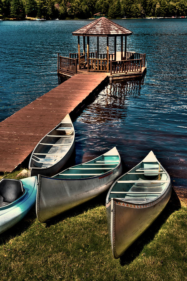 Fall Photograph - The Canoes at Big Moose Inn by David Patterson