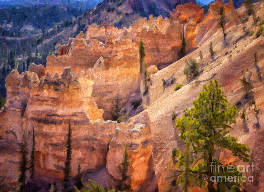 The Canyon Painting - The Canyon by David Millenheft