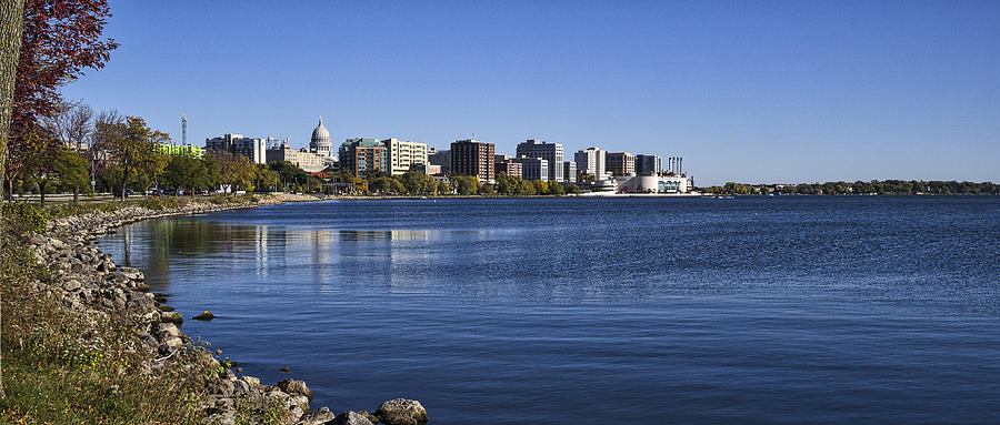 The Capitol and Monona Terrrace - Madison - Wisconsin Photograph by Steven Ralser