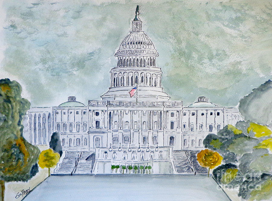 The Capitol Hill Painting by Eva Ason