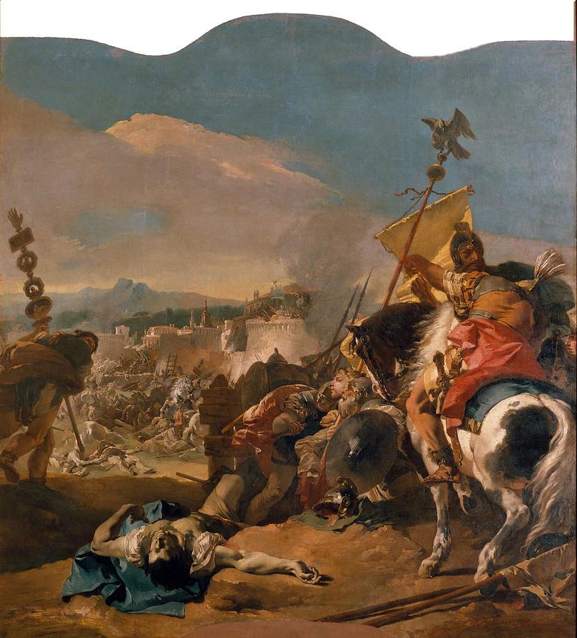 Giovanni Battista Tiepolo Painting - The Capture Of Carthage by Giovanni Battista Tiepolo