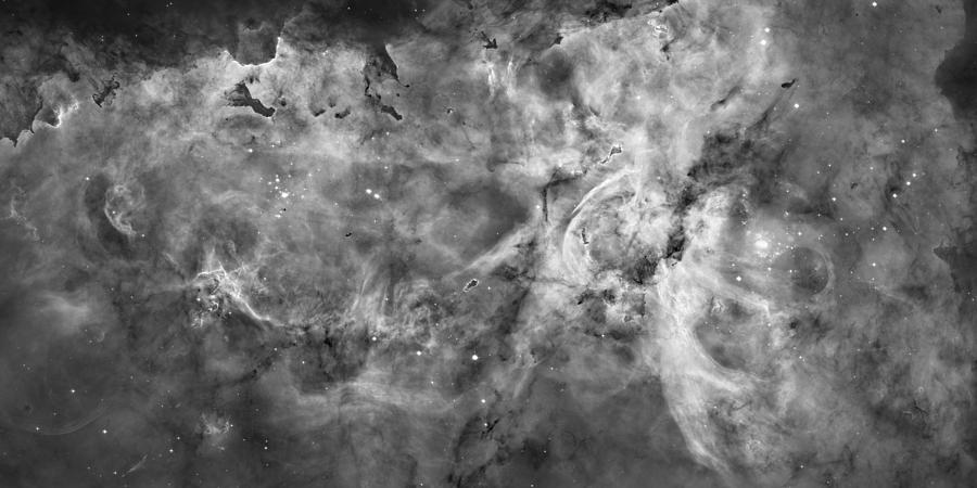 The Carina Nebula - Black and White Photograph by Eric Glaser