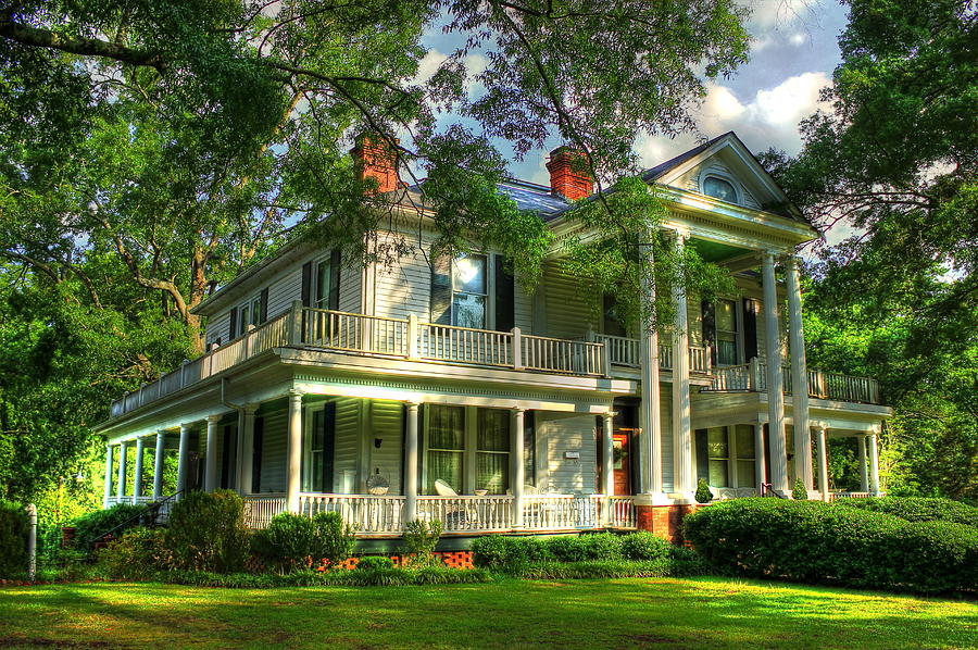 Union Point GA A Southern Bell The Carlton Home Southern Antebellum Architectural Art Photograph by Reid Callaway