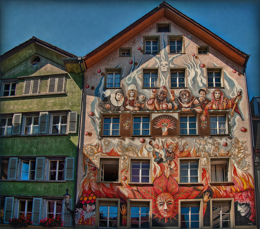 Switzerland Photograph - The Carnival House by Hanny Heim