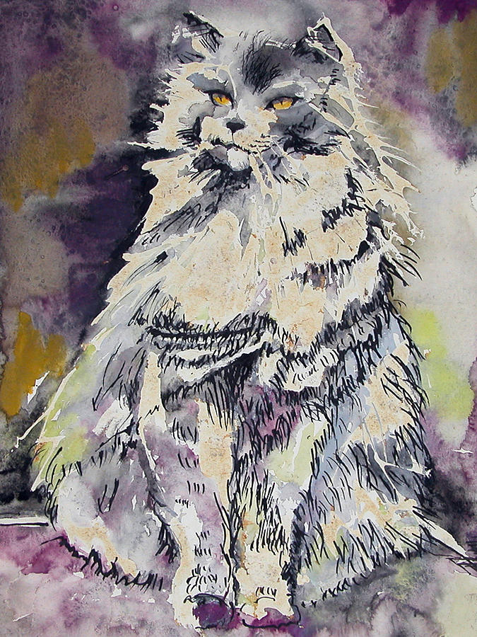 The Cat Painting by Synnove Pettersen