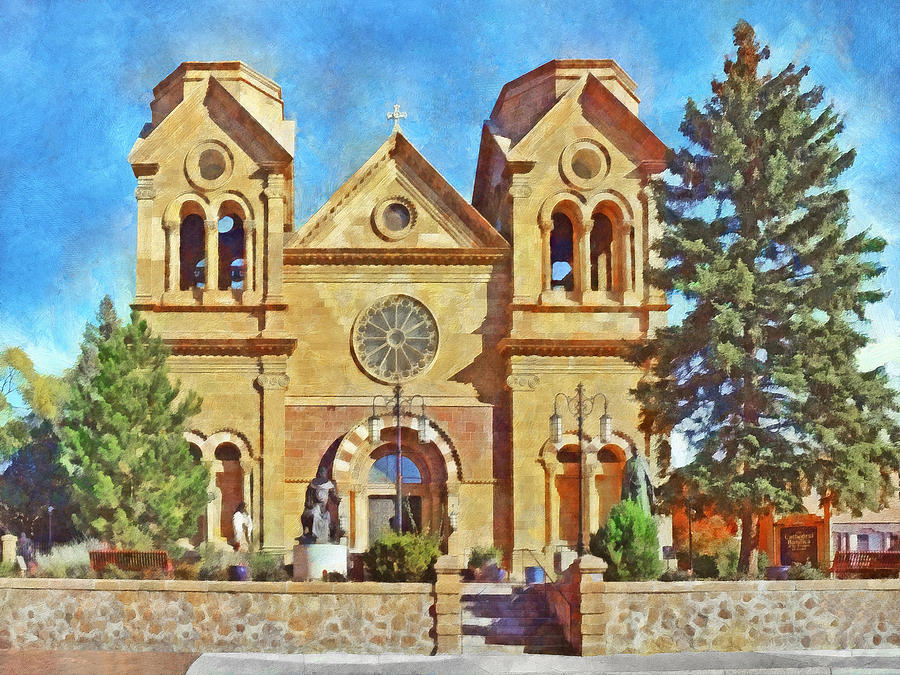 The Cathedral Basilica of St Francis of Assisi in Sante Fe  Digital Art by Digital Photographic Arts