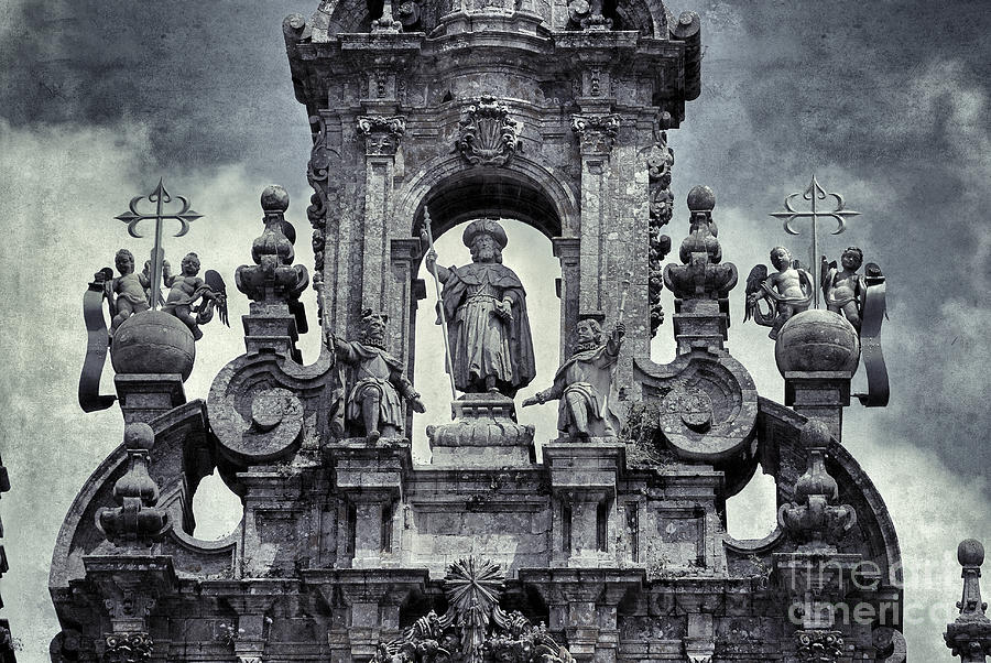 Vintage Photograph - The Cathedral of Santiago de Compostela by Guido Montanes Castillo