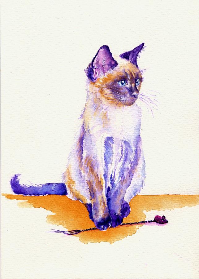 Cat Painting - The Catmint Mouse Hunter by Debra Hall