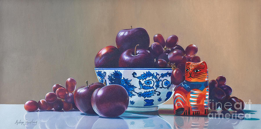 Still Life Painting - The Cats Meow by Arlene Steinberg Still Life Painting - The Cats Meow by Arlene Steinberg