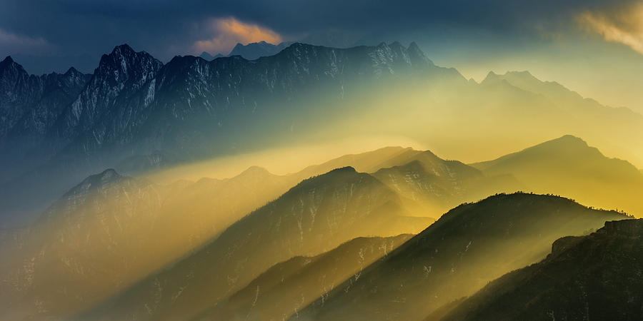 The Cattle-back Mountain Sunset Photograph by Hua Zhu