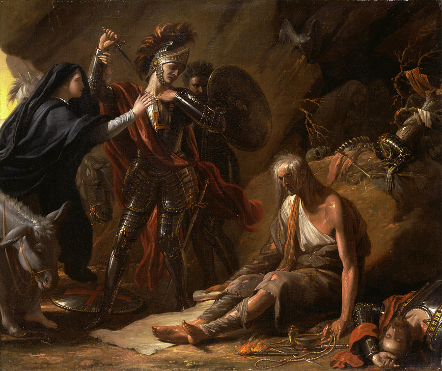 Benjamin West Painting - The Cave Of Despair Signed And Dated In Black Paint by Litz Collection
