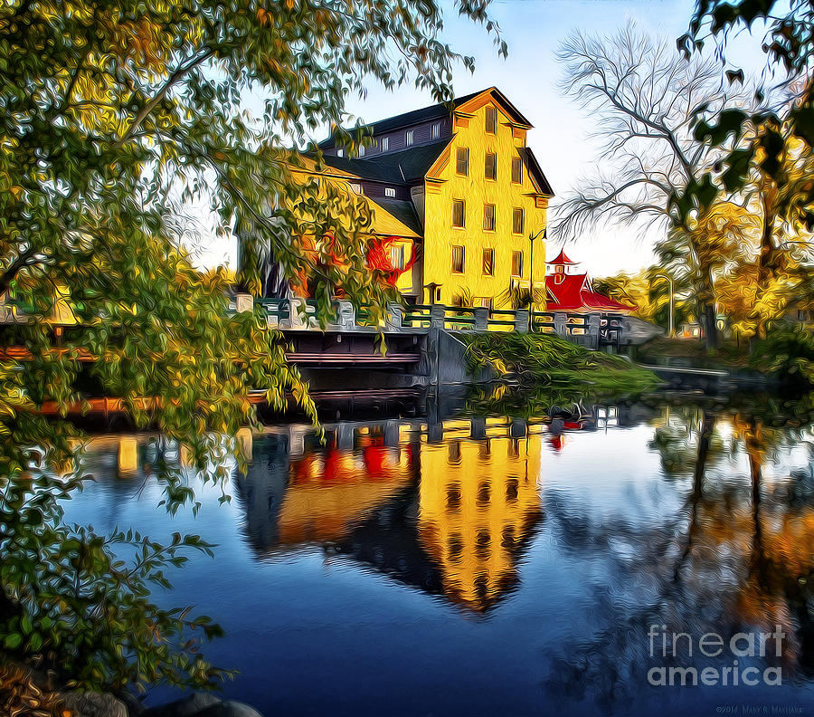 The Cedarburg Mill - Digital Oil Photograph by Mary Machare