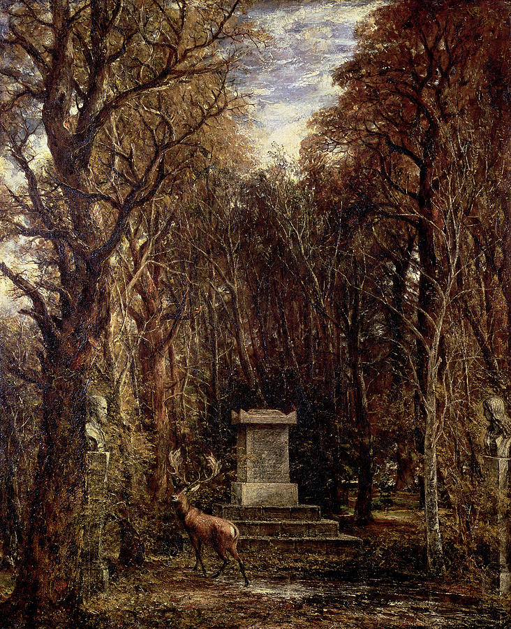 Tree Photograph - The Cenotaph To Reynolds Memory, Coleorton, C.1833 Oil On Canvas by John Constable