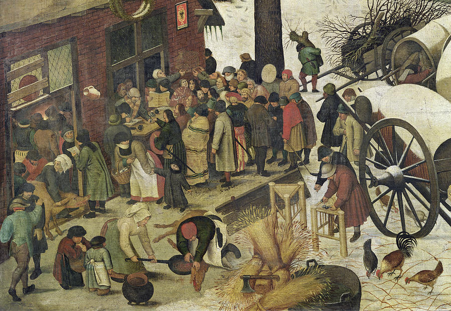 Winter Painting - The Census at Bethlehem by Bruegel