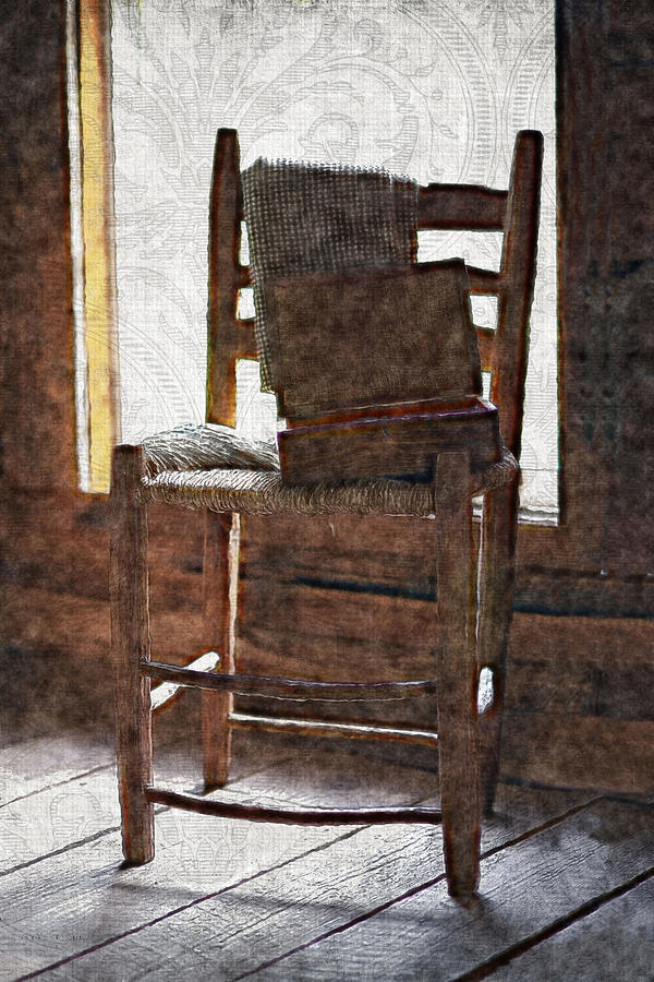 Vintage Painting - The Chair Holds Memories by L Wright