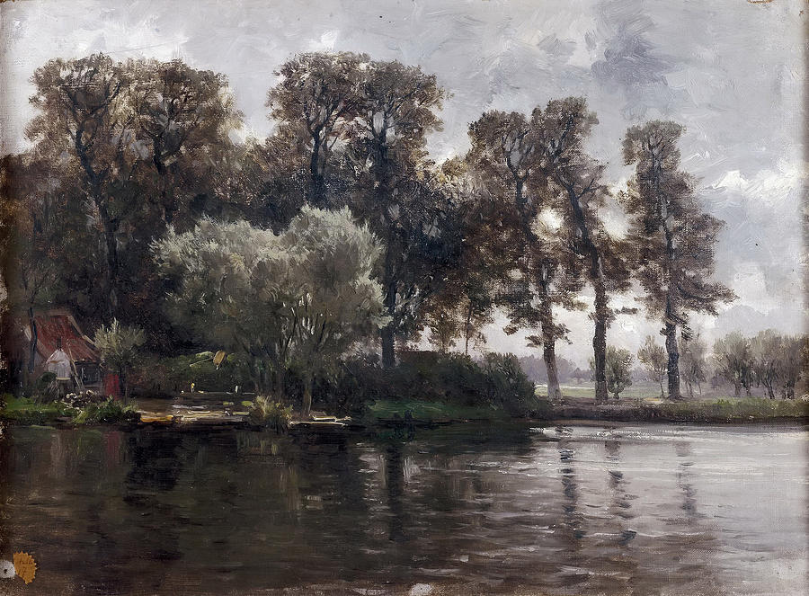 The Channel in the Netherlands Painting by Carlos de Haes