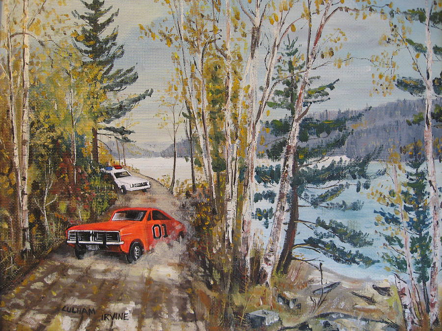 Dukes Of Hazard Painting - The Chase by David Irvine
