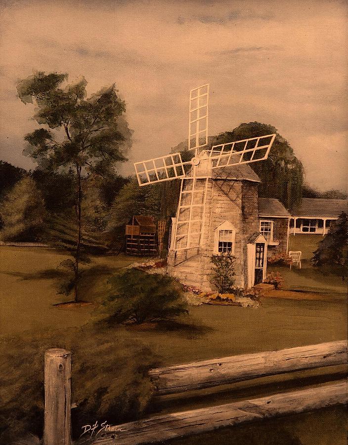 The Chatham Windmill Cape Cod MA Painting by Diane Strain
