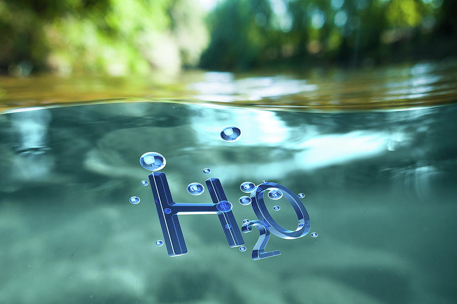 The Chemical Symbol For Water Photograph by Wladimir Bulgar/science Photo Library