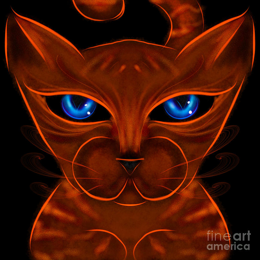 Cat Digital Art - The Cheshires Eyes by Kateryna Fury