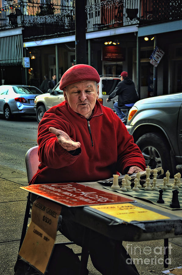The Chess King Jude Acers of the French Quarter Photograph by Kathleen K Parker