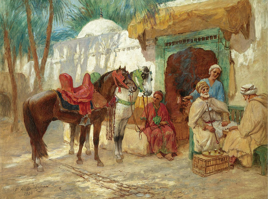 The Chess Players Painting by Frederick Arthur Bridgman
