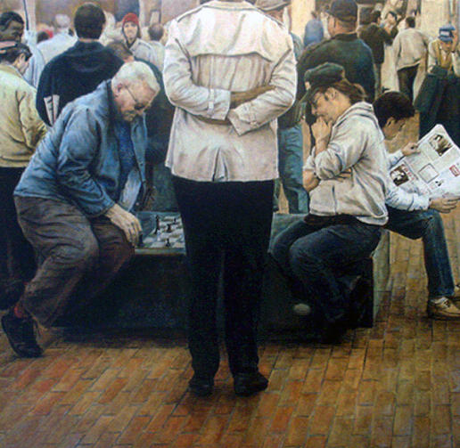 Chess Painting - The Chess Players by Taylor Overbey Chess Painting - The Chess Players by Taylor Overbey