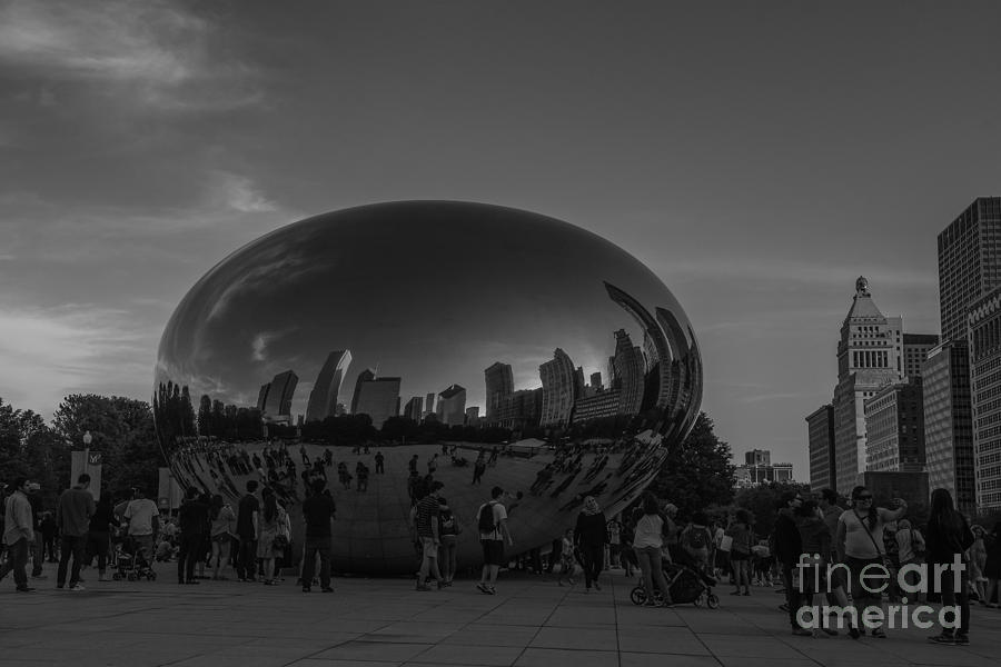 The Chicago Bean Black and White Photograph by David Haskett II