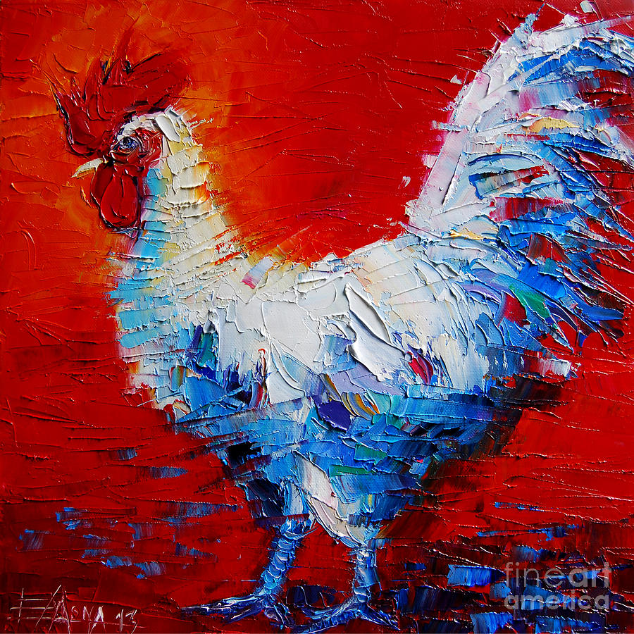Bird Painting - The Chicken Of Bresse by Mona Edulesco
