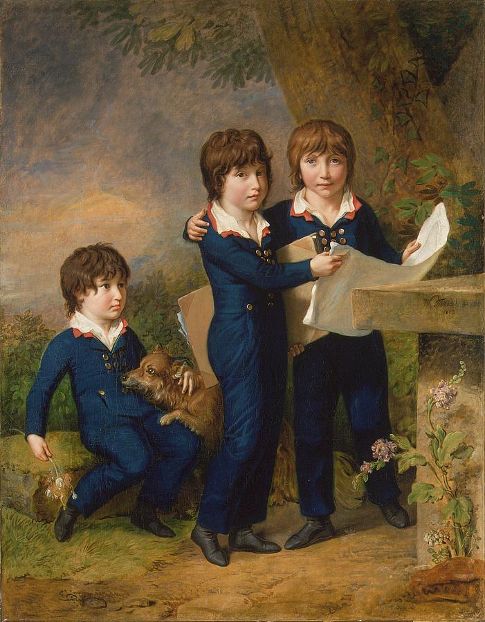 Johann Heinrich Wilhelm Tischbein Painting - The Children Of Martin Anton Heckscher by Johann Heinrich Wilhelm Tischbein