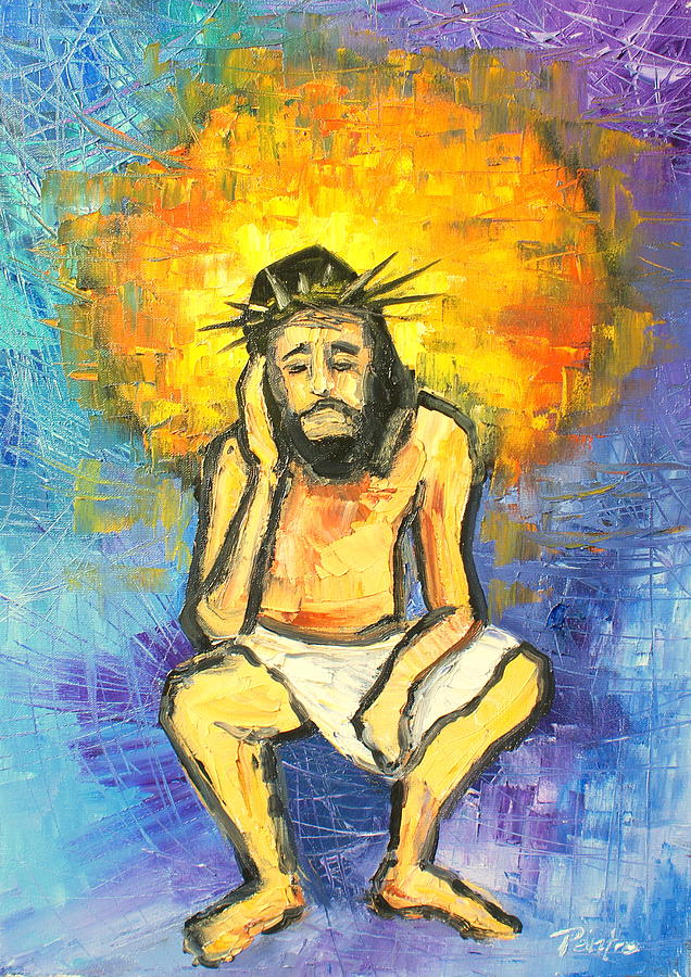 The Christ Sorrowfull Painting by Luke Karcz