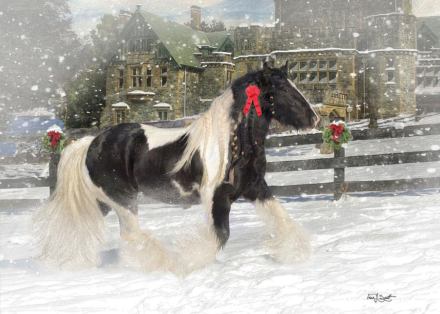 Christmas Mixed Media - The Christmas Pony by Fran J Scott