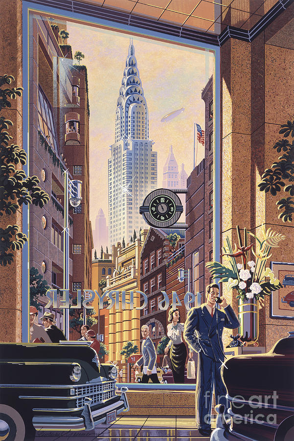 Vintage Digital Art - The Chrysler by MGL Meiklejohn Graphics Licensing