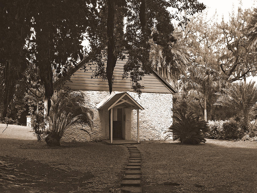 Vintage Photograph - The Church at Hana by Connie Fox