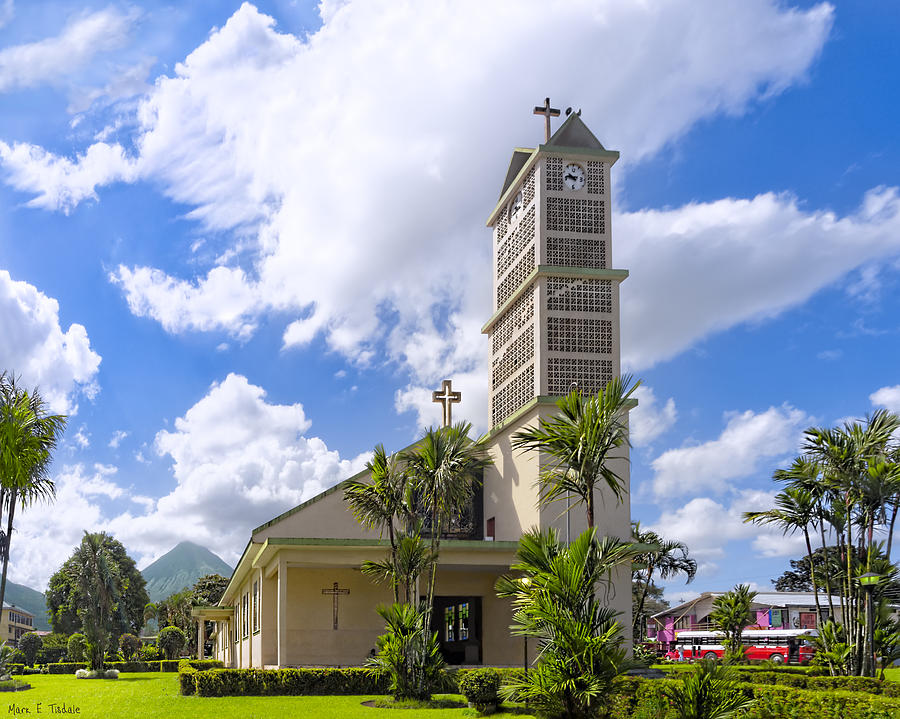 The Church By The Volcano - La Fortuna de San Carlos Photograph by Mark Tisdale