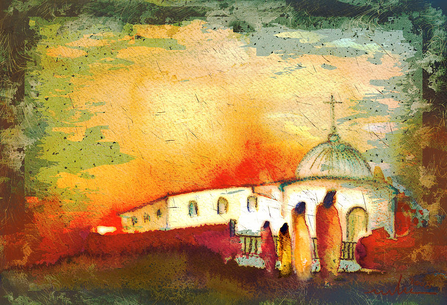 The Church In The Desert Painting by Miki De Goodaboom