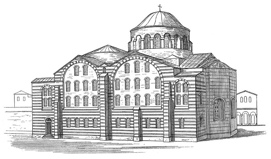 The Church of Hagia Irene Drawing by Nastasic