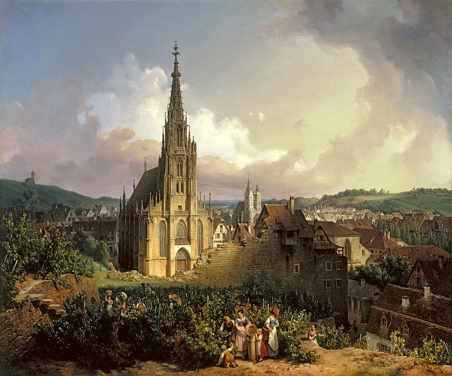 The Church of Our Dear Lady in Esslingen Painting by Michael Neher