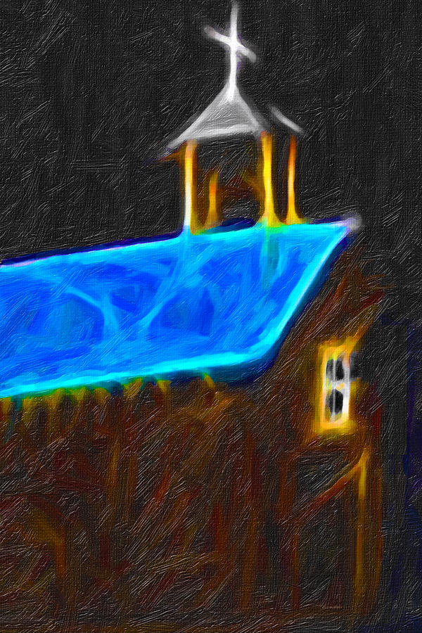 The Church on Upper Ranchitos Digital Art by Terry Fiala