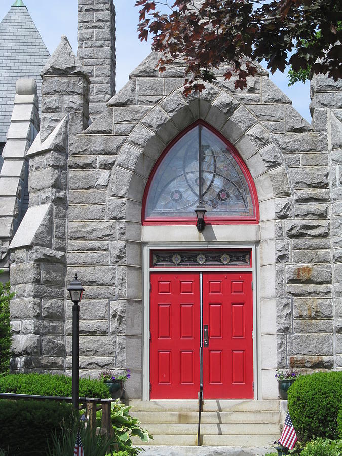 The Church with Red Doors Photograph by Loretta Pokorny