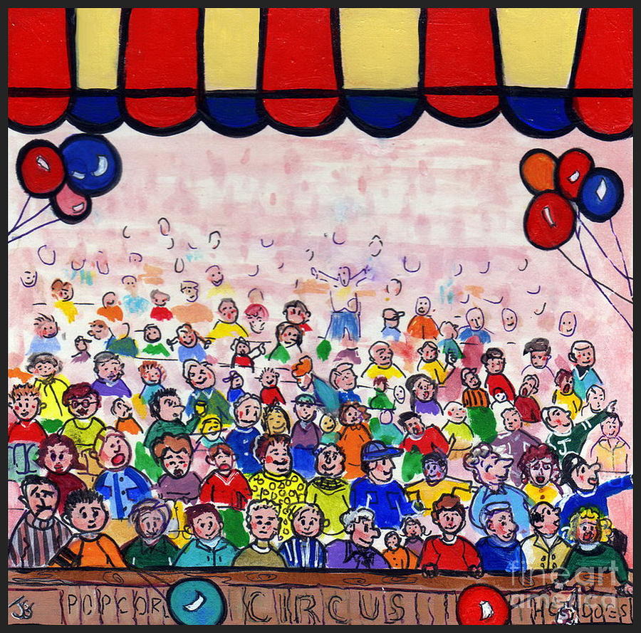The Circus Crowd Painting by Joyce Gebauer