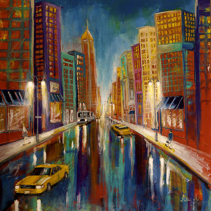The City  Painting by Gray  Artus
