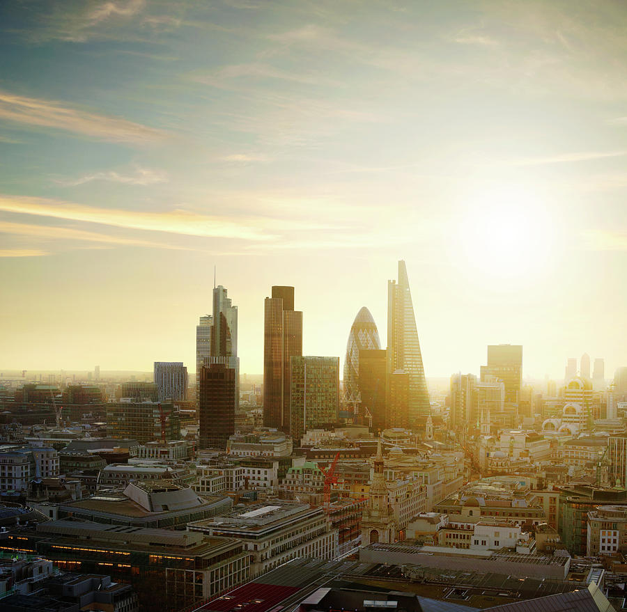 The City Of London With Sun Photograph by Tim Robberts