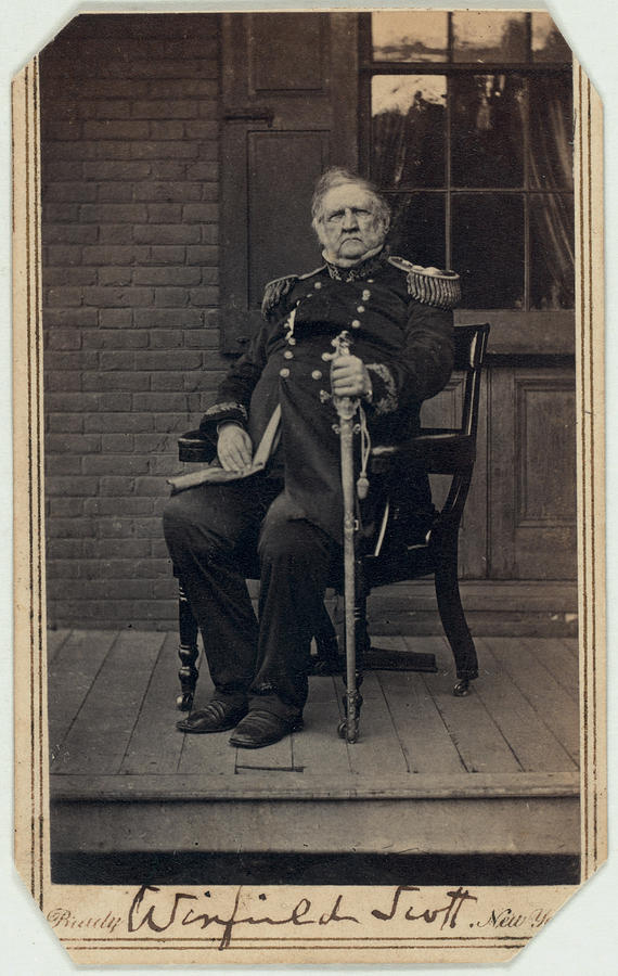 Portrait Photograph - The Civil War. General Winfield Scott by Everett
