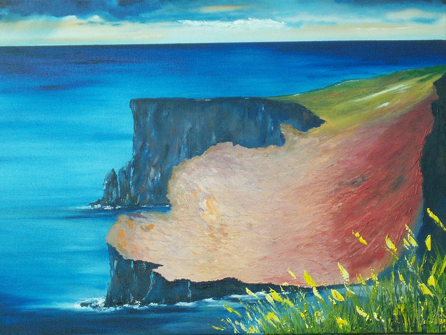 Ireland Painting - The cliffs of Moher Ireland by Conor Murphy
