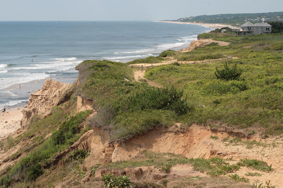 Beach Photograph - The Cliffs of Montauk Looking West by Christopher J Kirby
