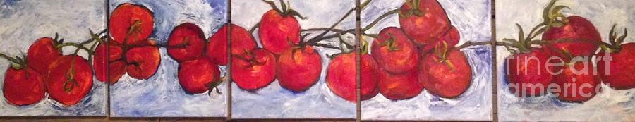The Climbing Tomatoes Painting by Sherry Harradence